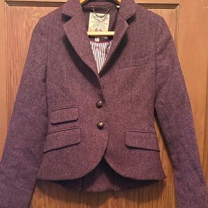 Jack Wills Plum Tweed Riding Jacket